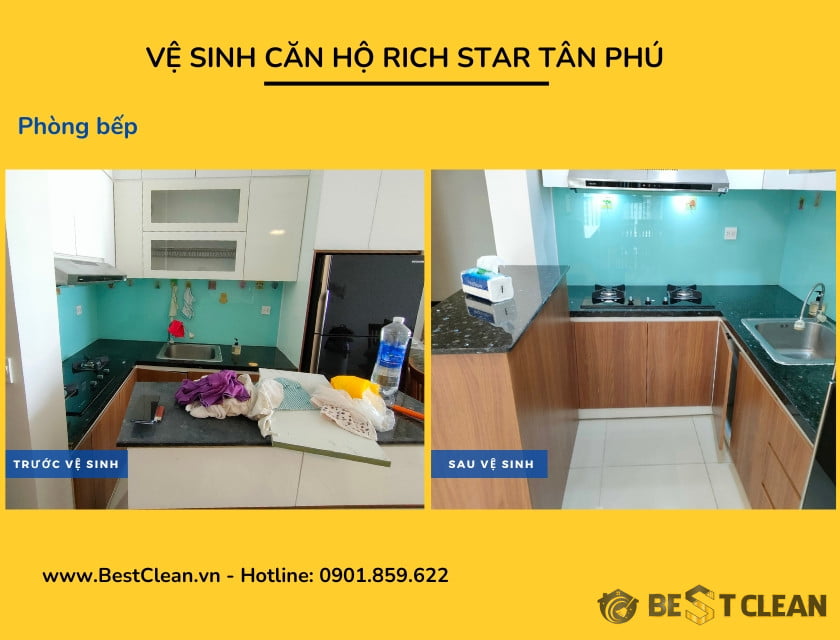 Vệ sinh sau sửa chữa căn hộ chung cư Rich Star Tân Phú