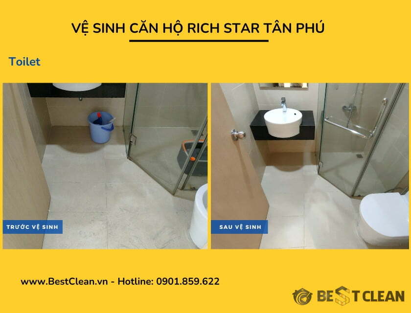 Vệ sinh sau sửa chữa căn hộ chung cư Rich Star Tân Phú